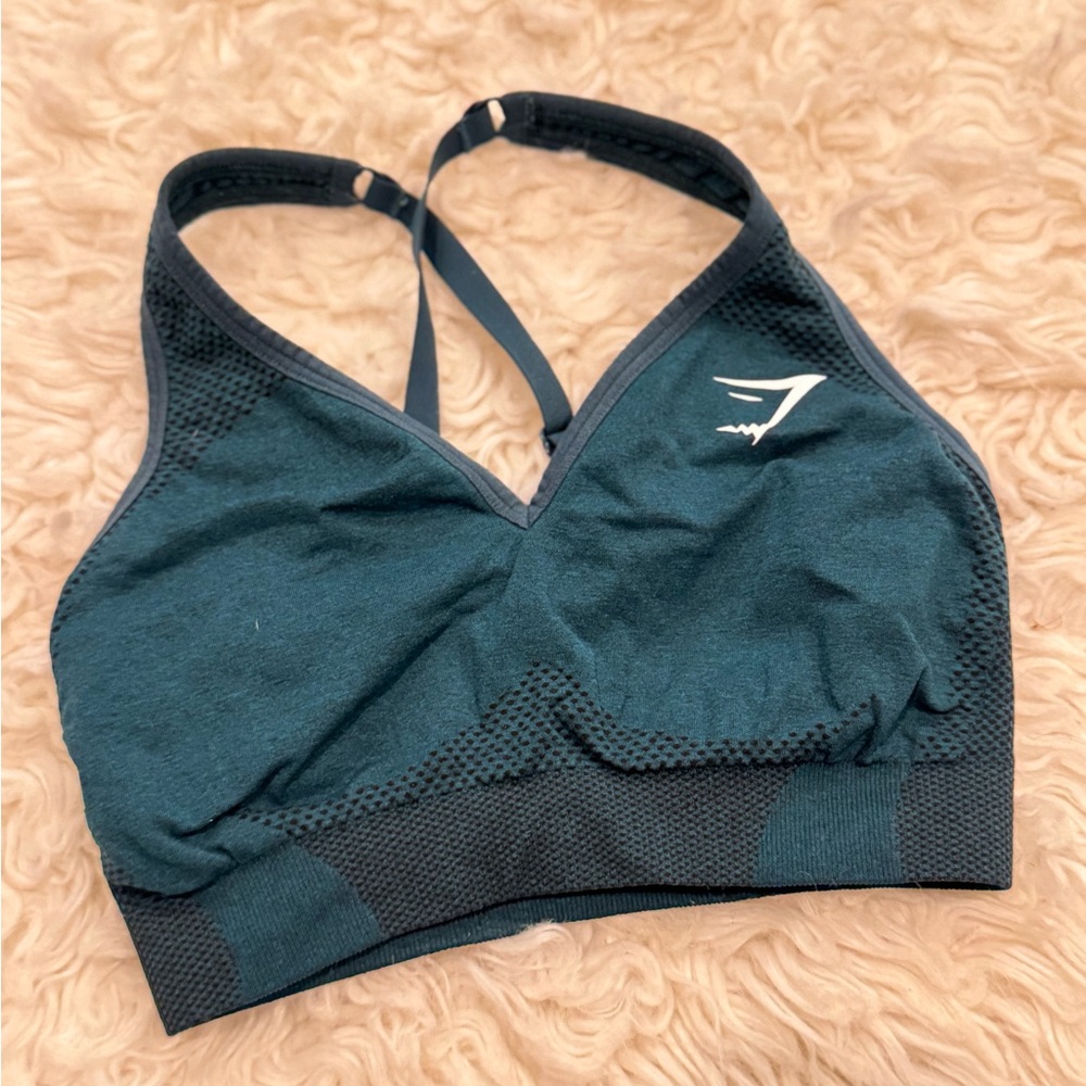 GYMSHARK vital seamless sports bra teal blue green size XS